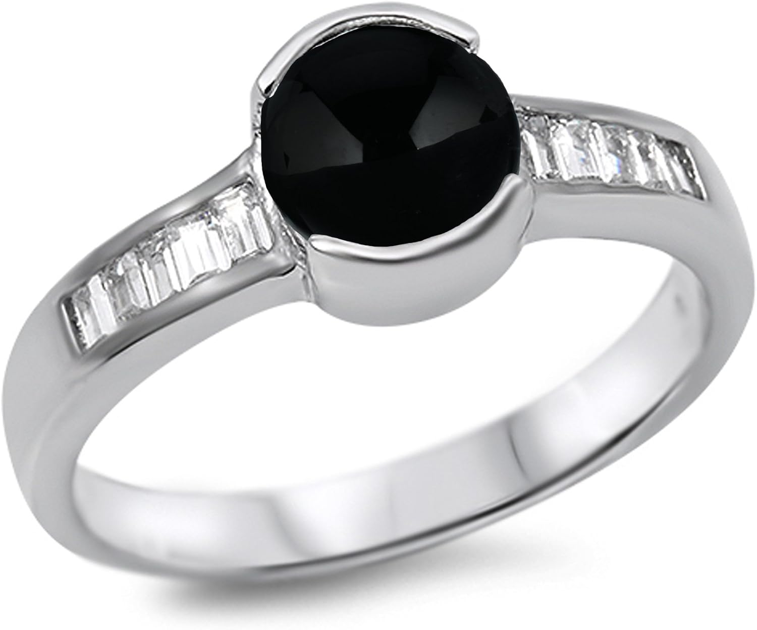 CHOOSE YOUR COLOR Sterling Silver Round Ring