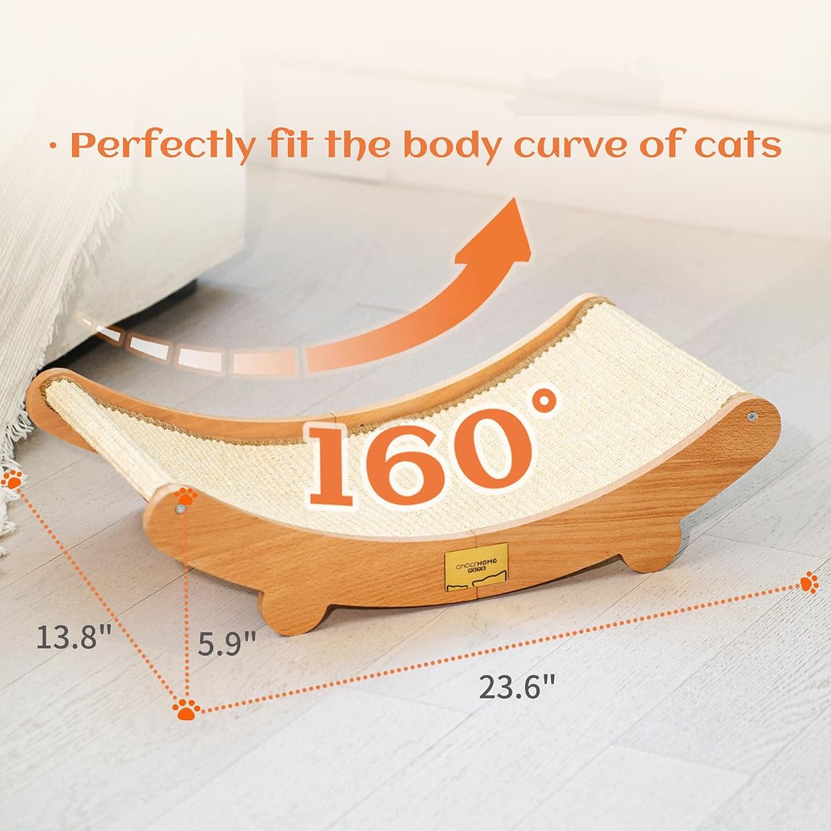 CHEERHOME PETS Sisal Cat Scratcher Bed Indoor Wooden Cat Furniture (Large) view 3