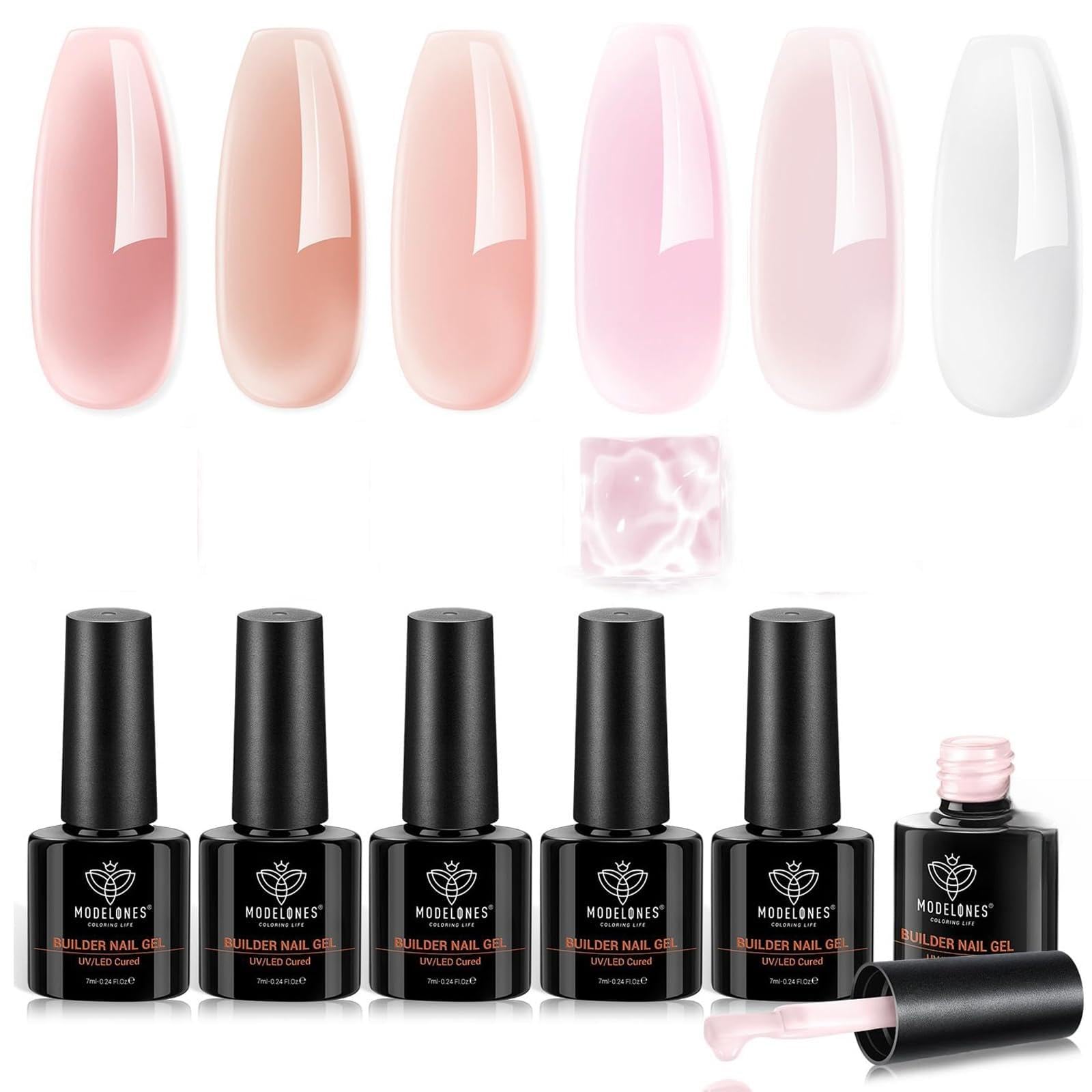 Modelones Builder Nail Gel - 6 Colors -1 Modelones Builder Nail Gel - 6 Colors -1