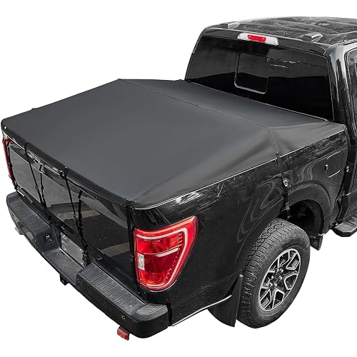 Tonneau Cover - Heavy Duty 600D PVC Waterproof Truck Bed Cover, Universal Soft Roll-Up Fit for Most Pickup Trucks (150x111cm / 59"x44"), Easy Installation & Scratch-Resistant Design