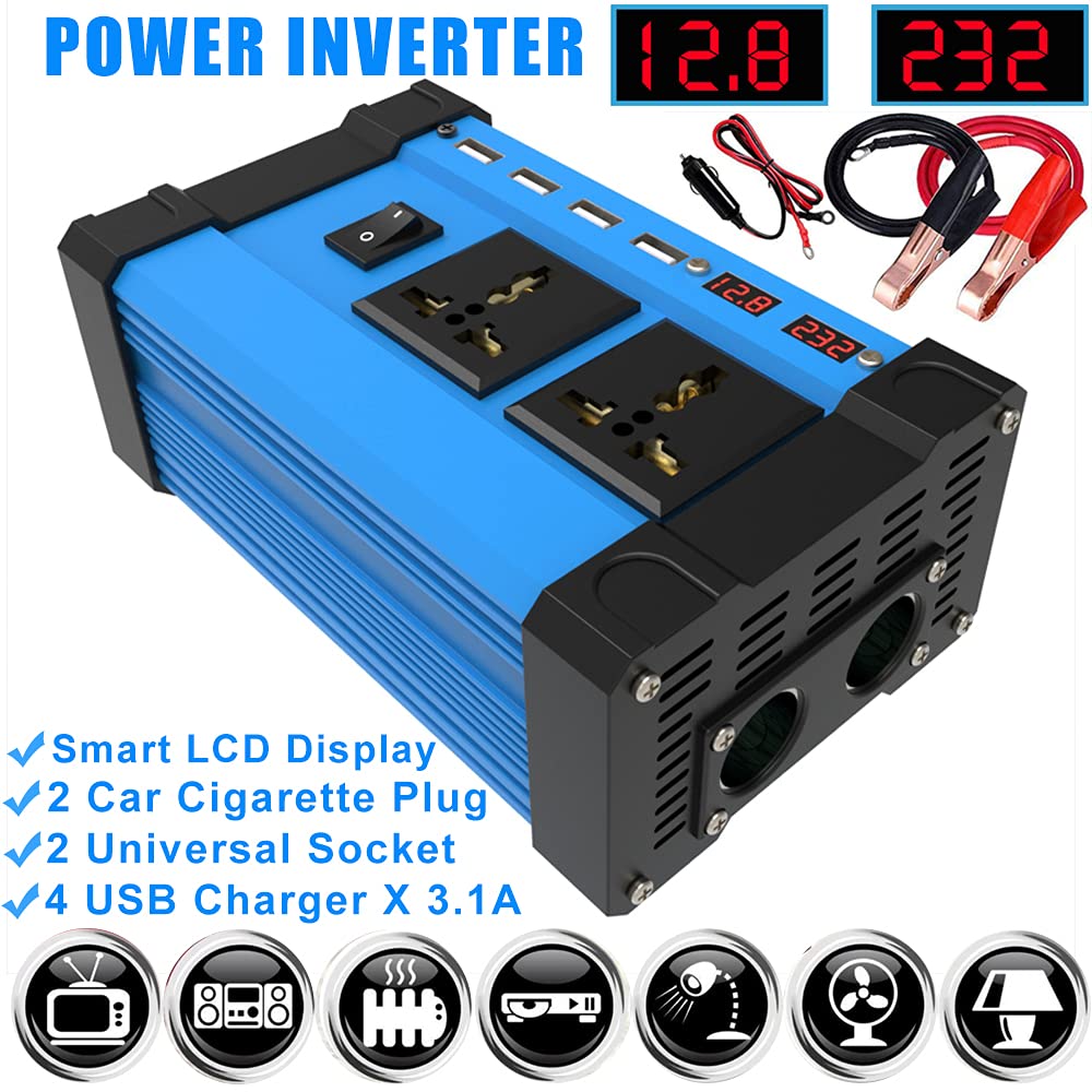 Inverter 4000W Auto Power Inverter 12V 220V 110 V DC a AC Solar Inversor 12 V 220V Sine Wave Convertor Auto Inverter Inverter Auto (Color Name : 1)