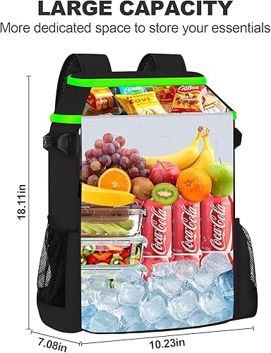 Miniatura 16 de Mochila térmica para 30 latas, impermeable, con compartimento para enfriar para hombres y mujeres, bolsa térmica de lados suaves, mochila ligera Gris