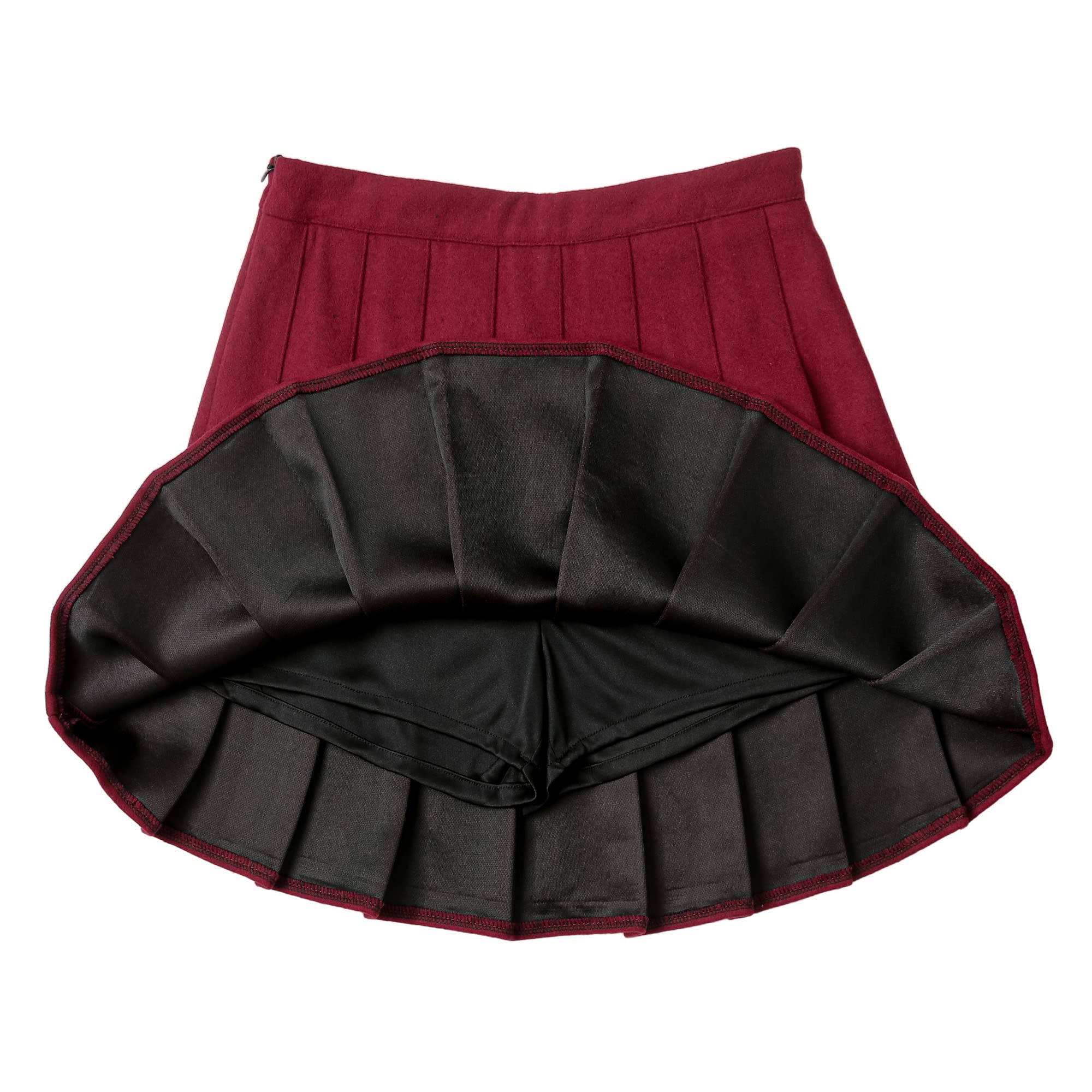 Hoerev Jupe plissée Polyvalente avec Short pour Femme