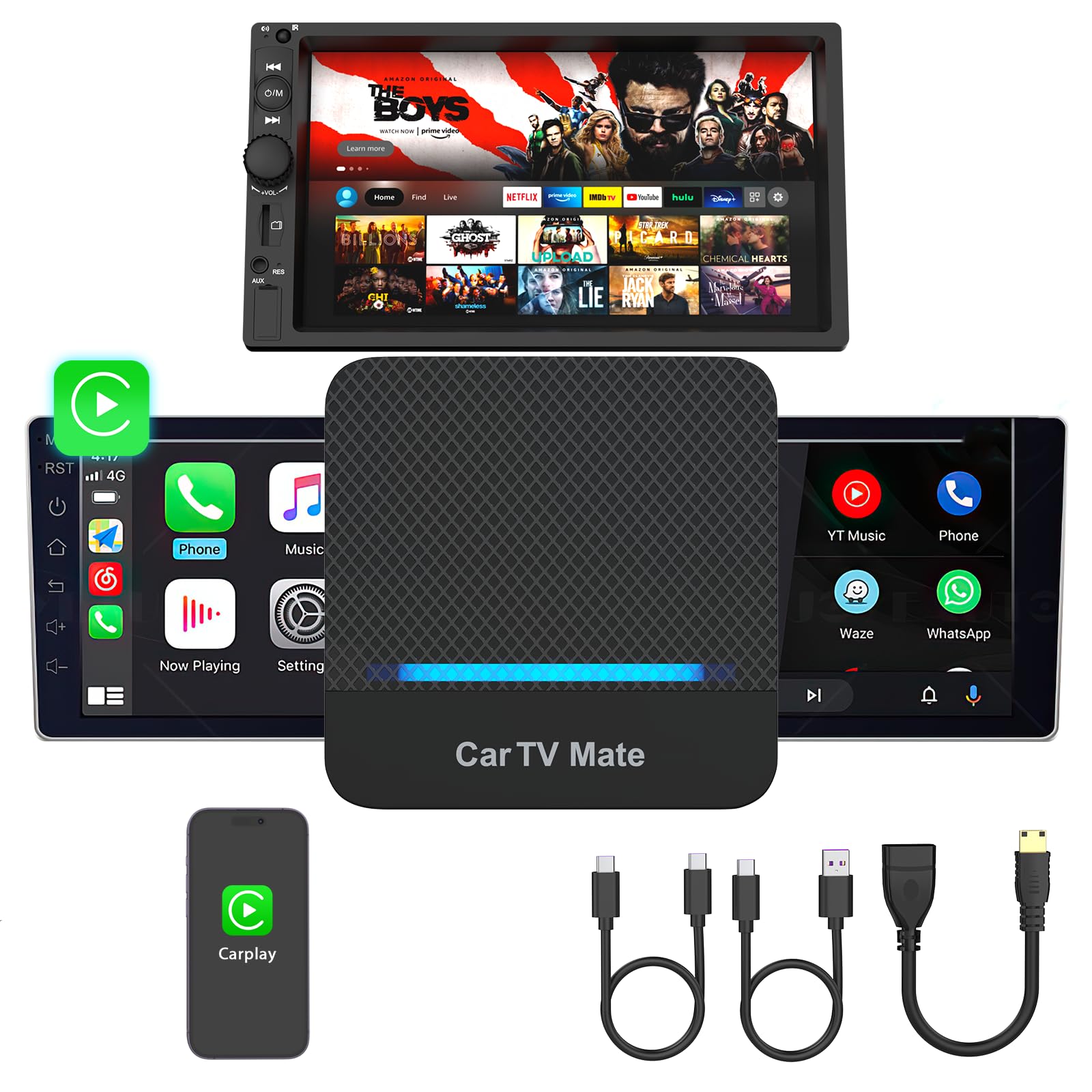 Amazon.com: 2025 New Car TV Mate Pro with Wireless CarPlay Adapter