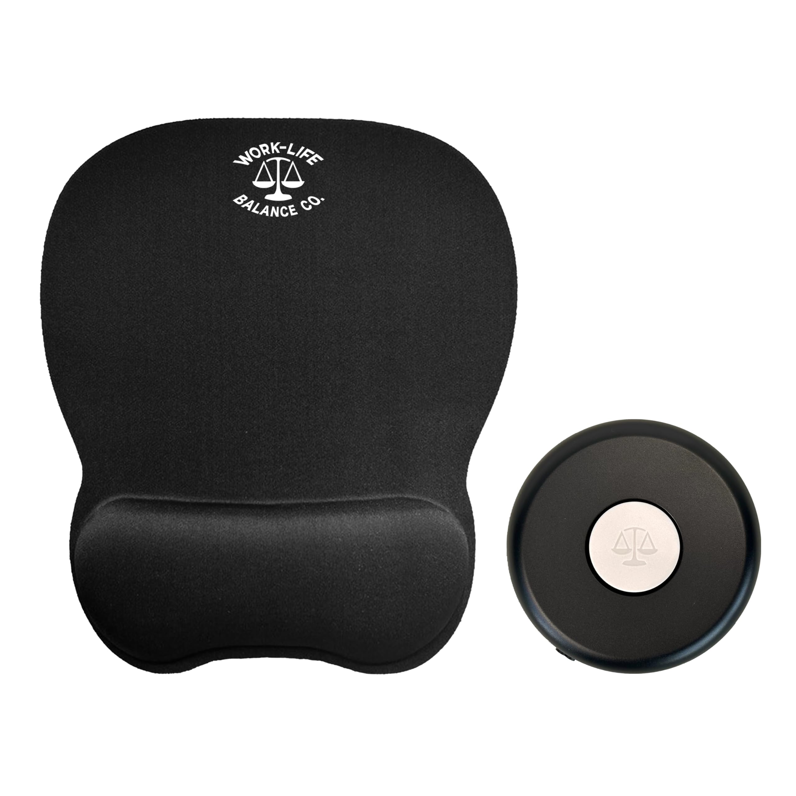 Mouse Pad and Mouse Jiggler Combo, Ergonomic Mouse Pad with Memory Foam Wrist Support, Pain Relief, Portable Mousepad for Computer, Laptop, Office,