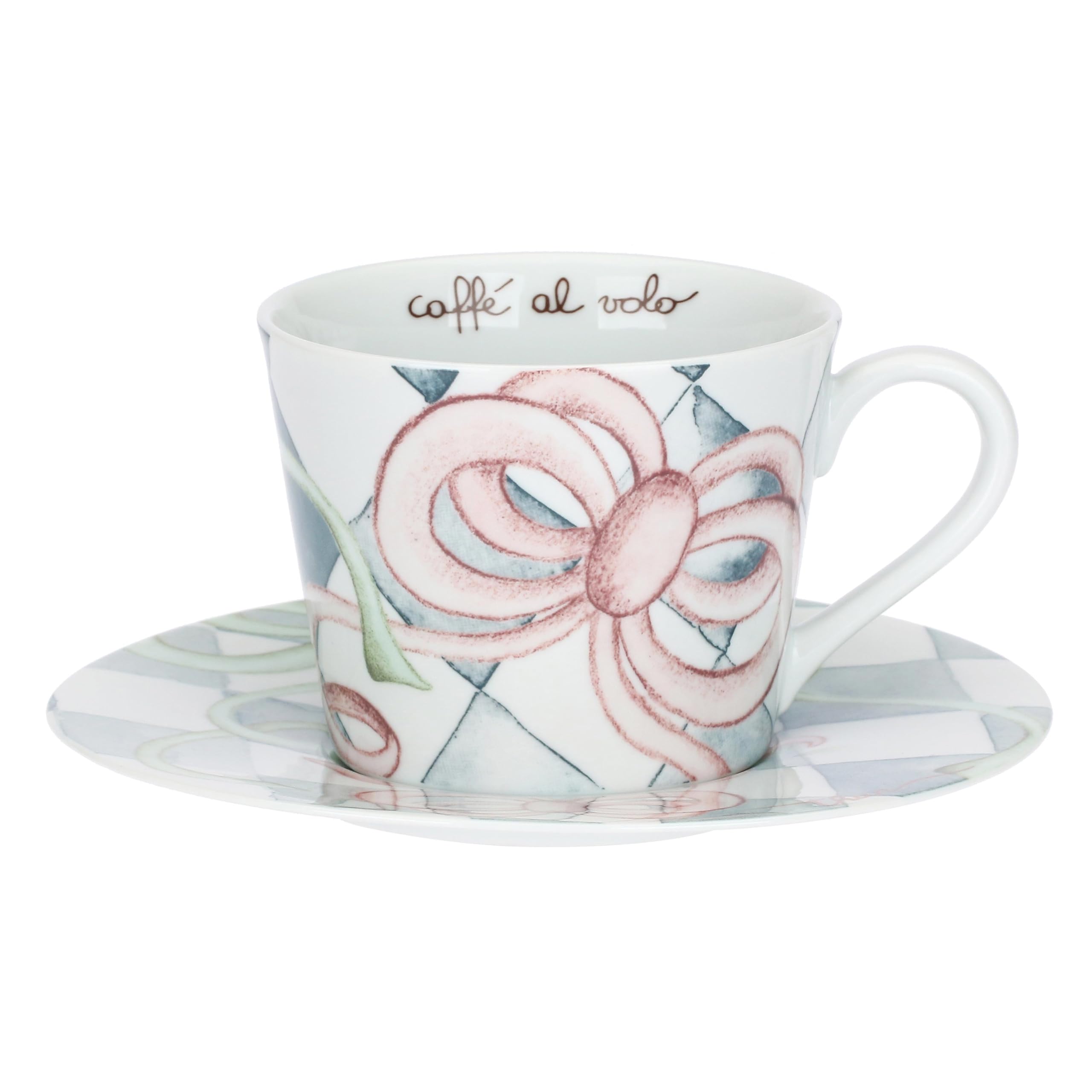 THUN - Tazza colazione con piattino in porcellana Incanto di Pasqua - Porcellana,tazza/Tasse/cup 8,5x11 cm; piattino/Teller/saucer ⌀ 19 cm
