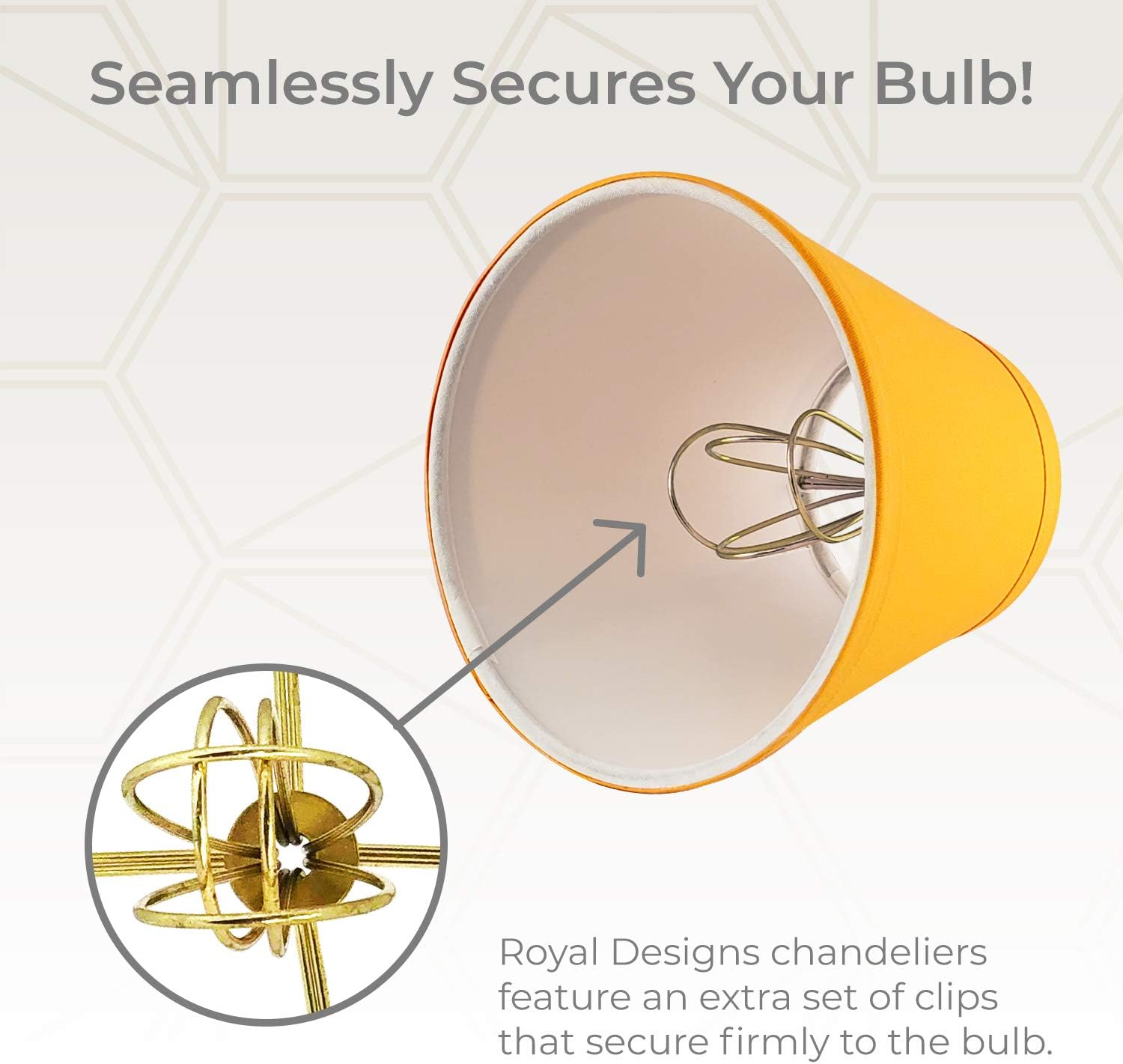 🛒 Flash Sale Royal Designs CS-1003-5YEL-6 Clip On Empire Chandelier Lamp Shade, 3 x 5 x 4.5, Yellow, Set of 6