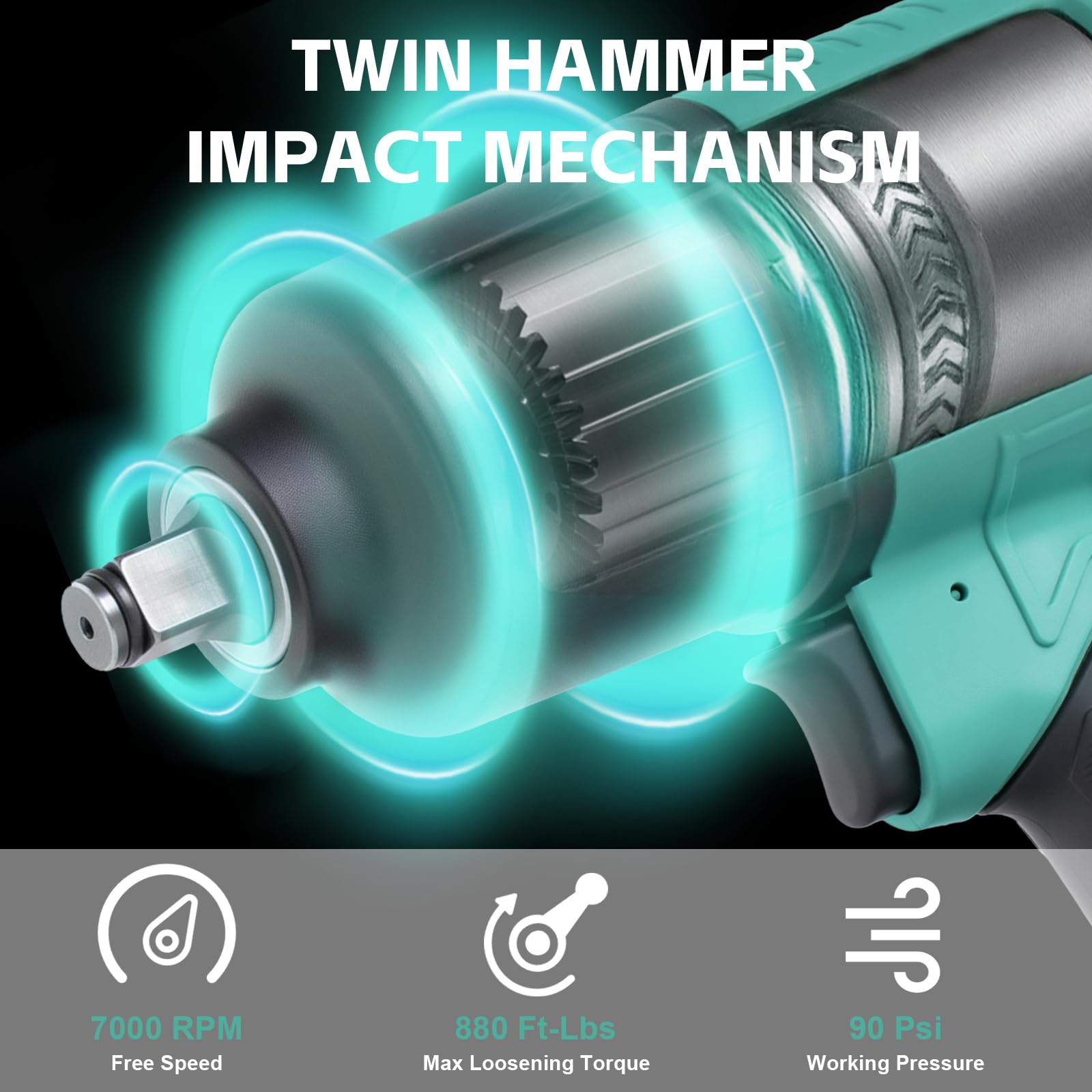 Dotool Air Impact Wrench - 880 ft-lbs Torque -4 Dotool Air Impact Wrench - 880 ft-lbs Torque -4