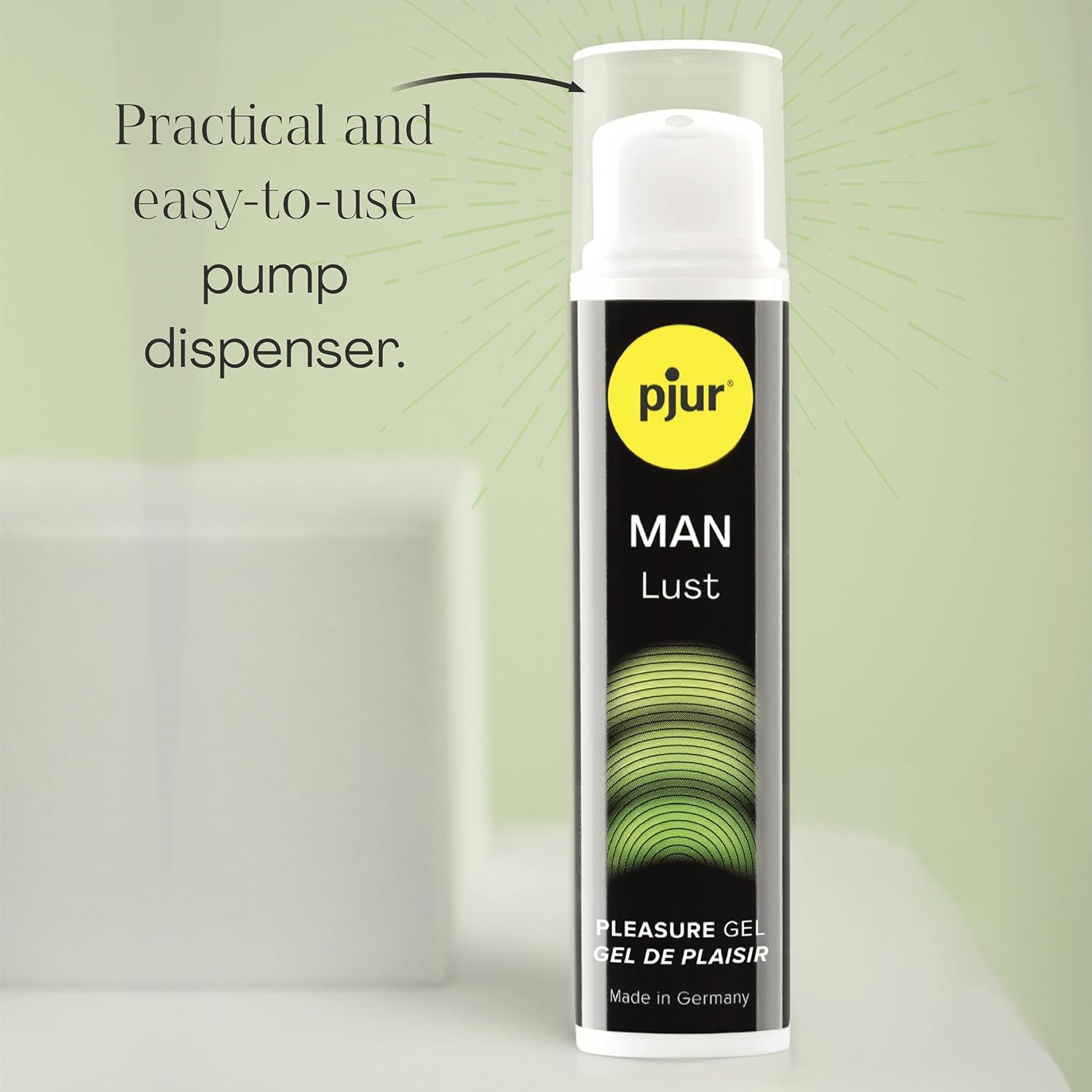 pjur MAN Lust Pleasure Gel for Men, Intensifying Sensation Gel with Paracress Extract, Long-Lasting Tingling, Water-Based - 0.5 fl oz / 15 ml