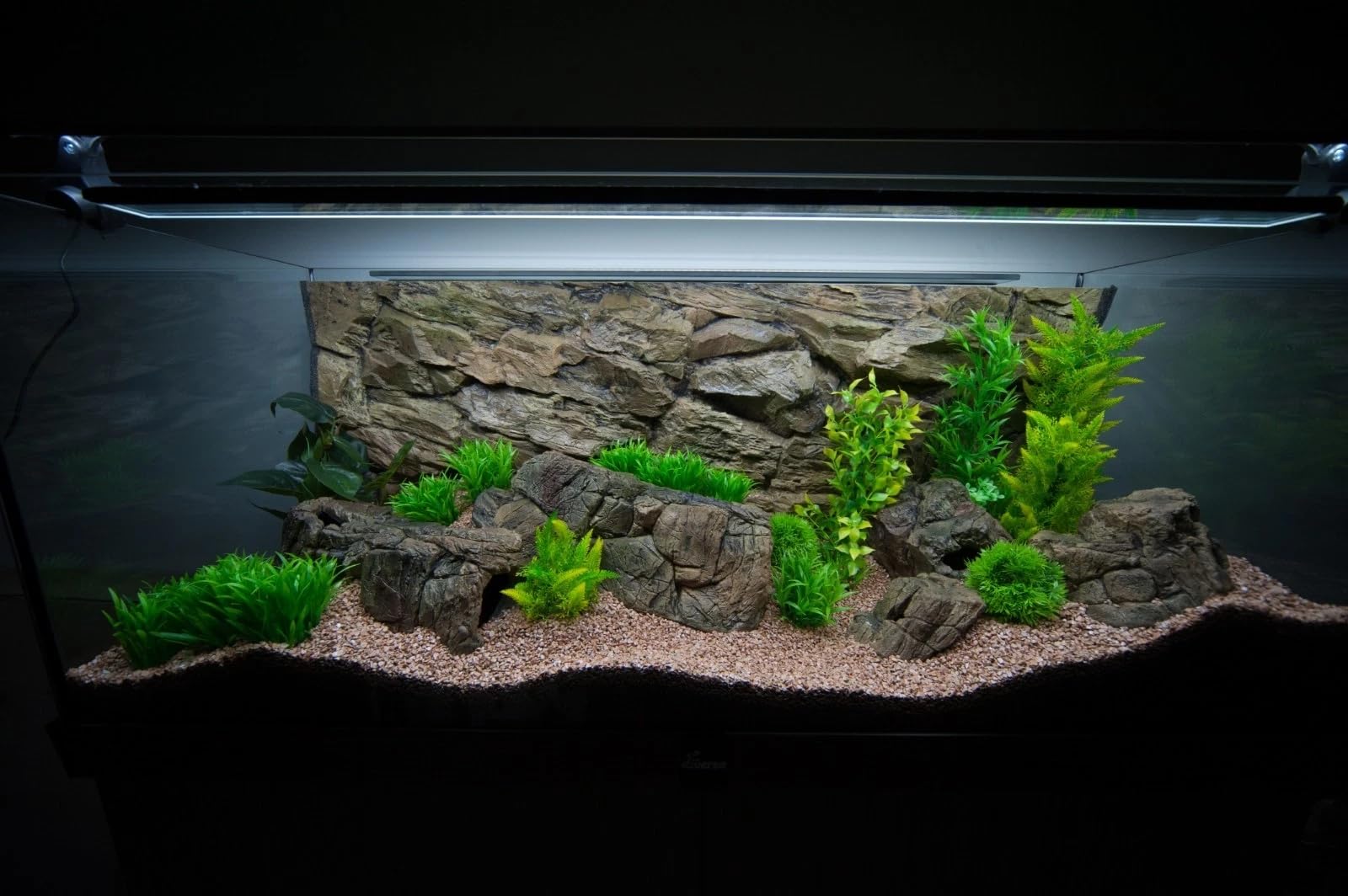 Aquarium Hintergrund 3D, Rückwand 100x40 cm Hintergrund, Strukturwand, Felsoptik, Handgefertigte Strukturwand für Aquarien, Sicher für Tiere, Fischsicher, Einfacher Einbau, Naturstein Design
