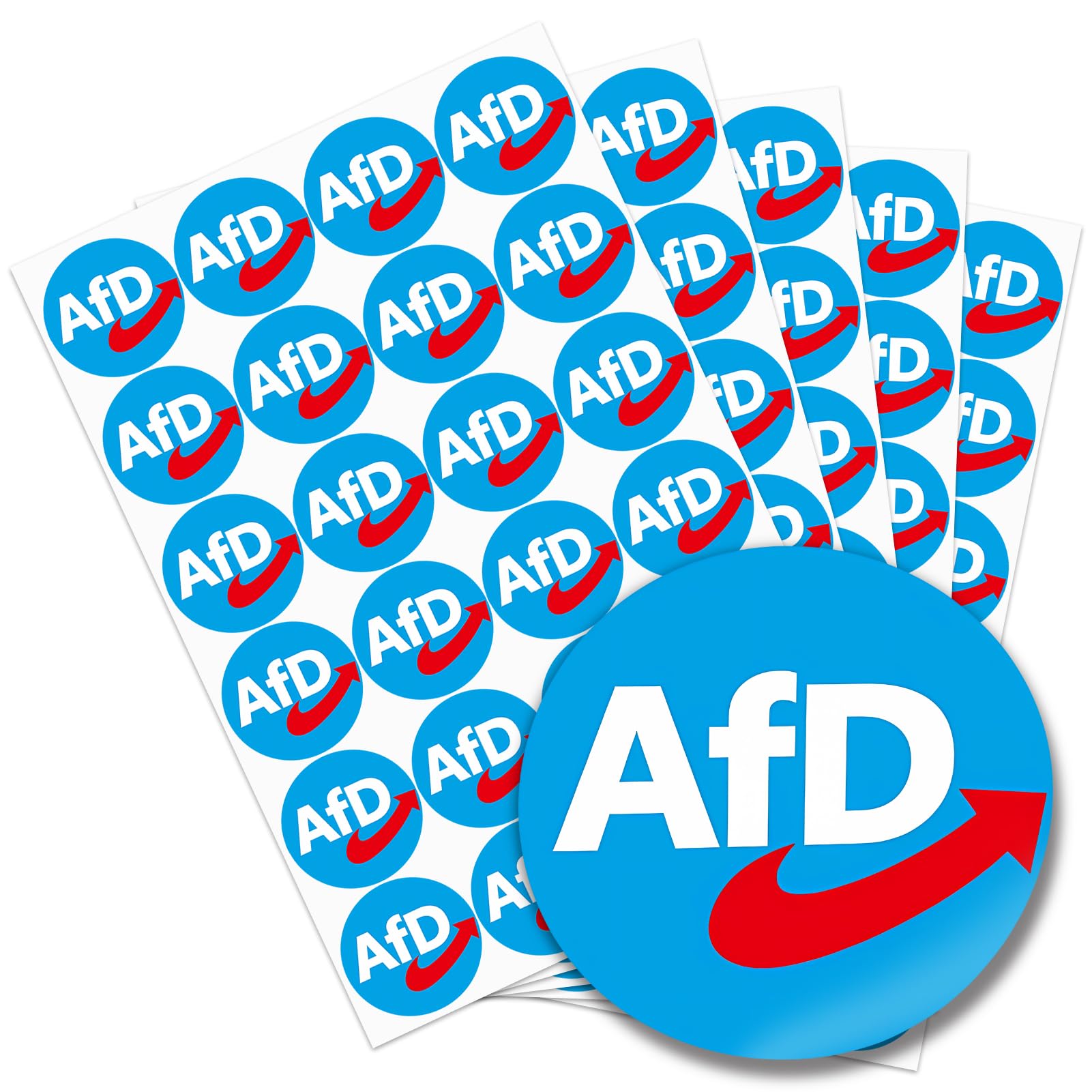 FULHANY 140 Stück AFD Logo Aufkleber - 4,5cm Rund, Personalisiert, Wasserdicht