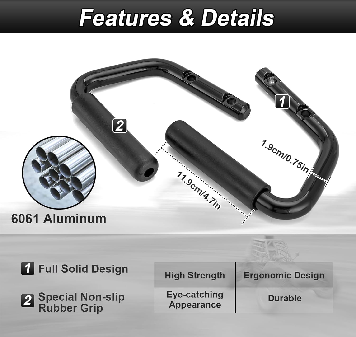 2PCS Grab Handles Aluminum Compatible with Can Am Maverick R/R Max All Models 2024-2025