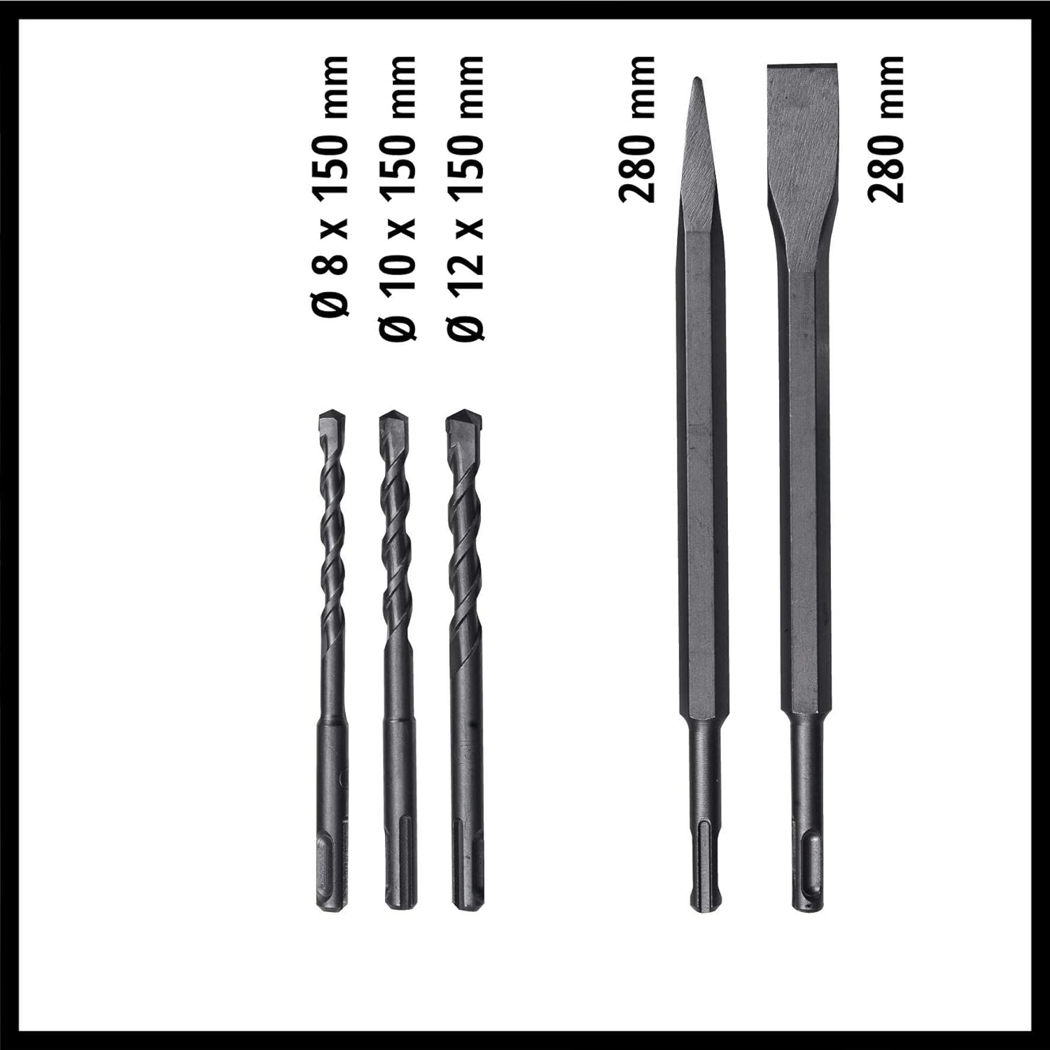Included Drill Bits and Chisels
