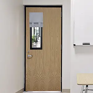 RYB HOME Classroom Door Window Cover, Blackout Shades for Classroom Windows and Doors Cover Lockdown Shades, Room Darkening Design Blocks Views, W 12 x L 30, 1 Panel, Sliver Grey