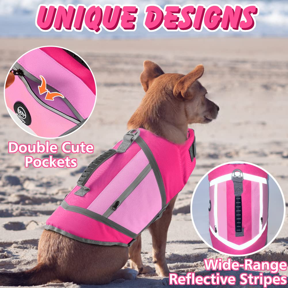 EMUST Dog Life Vests for Boating Water-Resistant Dog Swimming Vest with Rescue Handle - Image 2