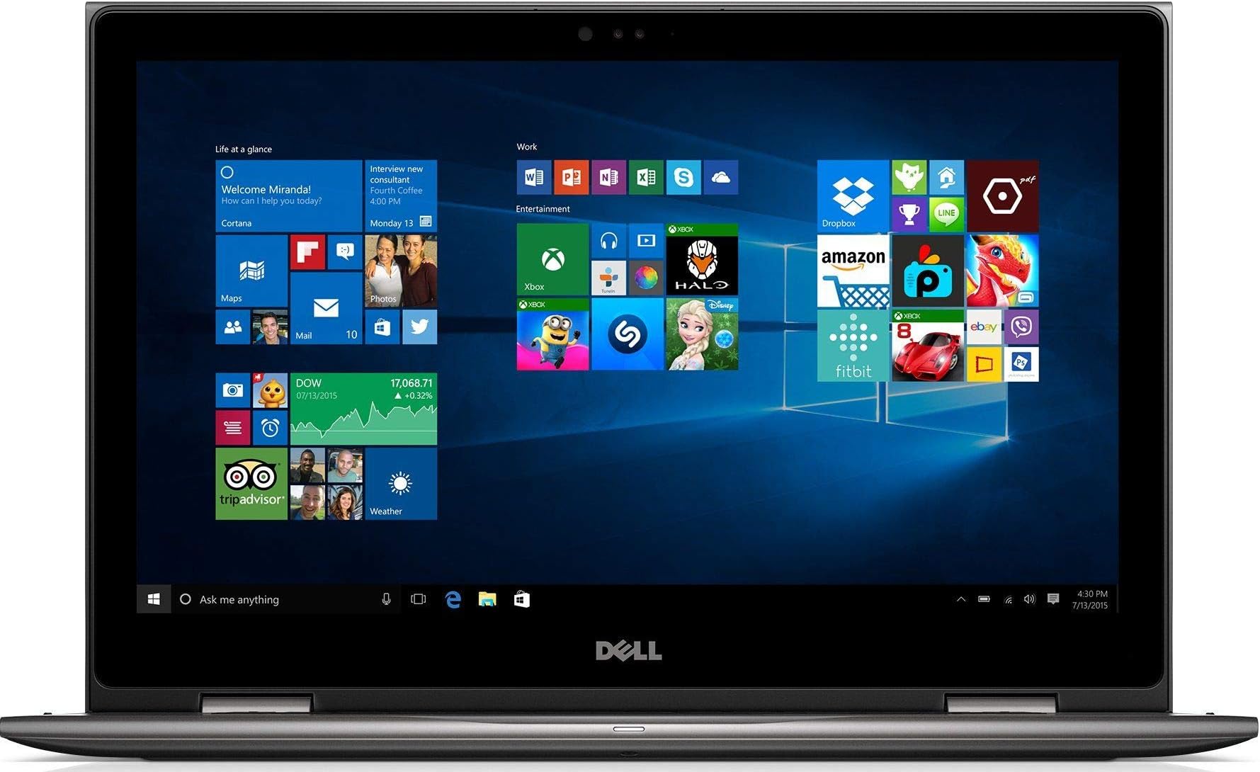 Dell Inspiron i5578-2550GRY 15.6" FHD 2-In-1 Laptop (7th Generation Intel Core i7, 8GB, 1TB HDD) Microsoft Signature Image