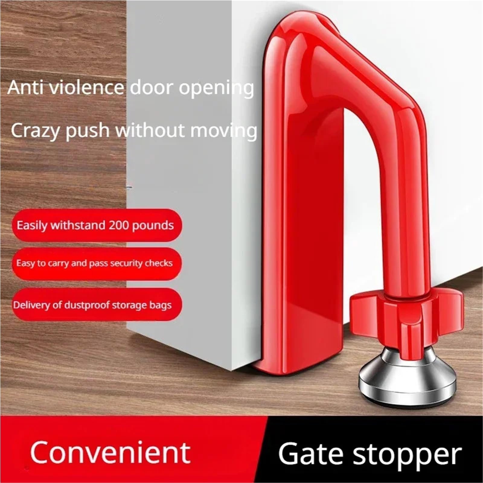 Tope Para Puerta Con Alarma Alarma de bloqueo tope puerta cuña(WHITE)