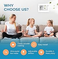 Vista 5 de Cubiertas de ventilación de aire de aluminio de 6 x 4 pulgadas (apertura de conductos) para rejilla de aire acondicionado de pared, cubierta