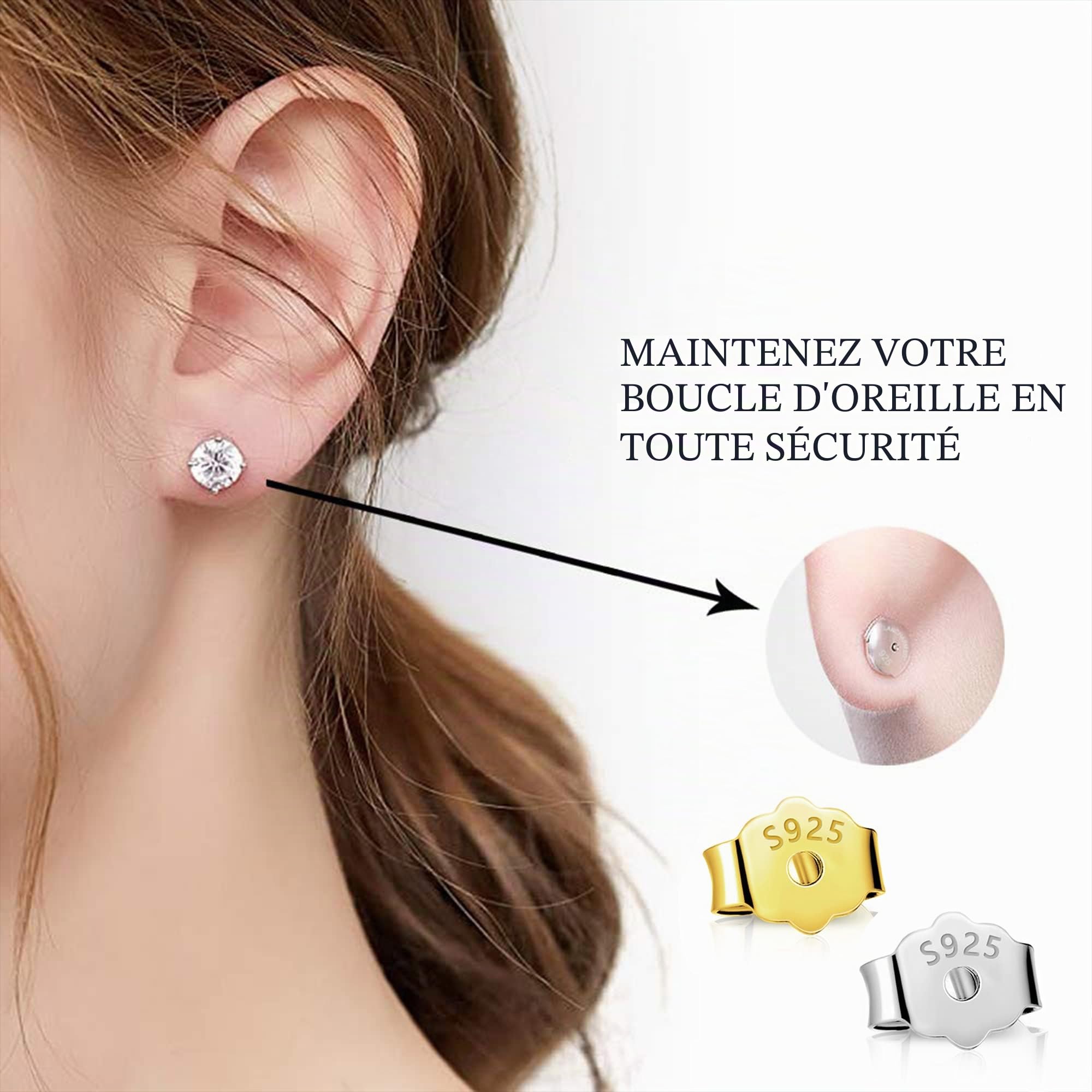 KISSPAT 4/8 Fermoirs Boucles Oreilles Doré Argenté Hipoalergénique Attache | 4/8 Fermoirs Doré Argenté Papillon Attache Création DIY Accessoires Bijoux Hipoalergénique