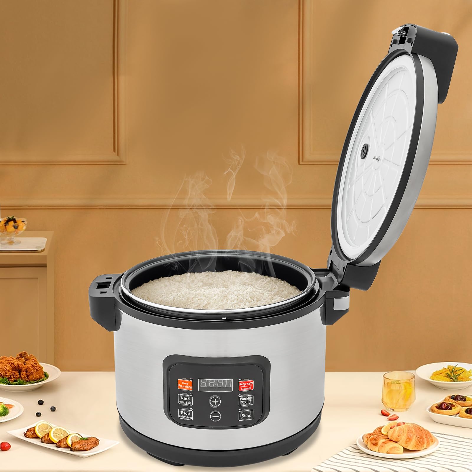 13L Commercial Electric Rice Cooker Food Warmer Extra Large Multifunctional Rice Cooker with LED Display, for Restaurants, Canteens, Schools, Companies, Fast-Food Restaurants, Etc