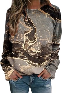 YuzRong Women's Blouses & Shirts Womens Spring Flower Prints Long Sleeve O Neck T Shirt Top Fashion Autumn Winter Tops