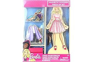Barbie Magnetic Wooden Dress Up Doll with 11 Magnetic Outfit Pieces