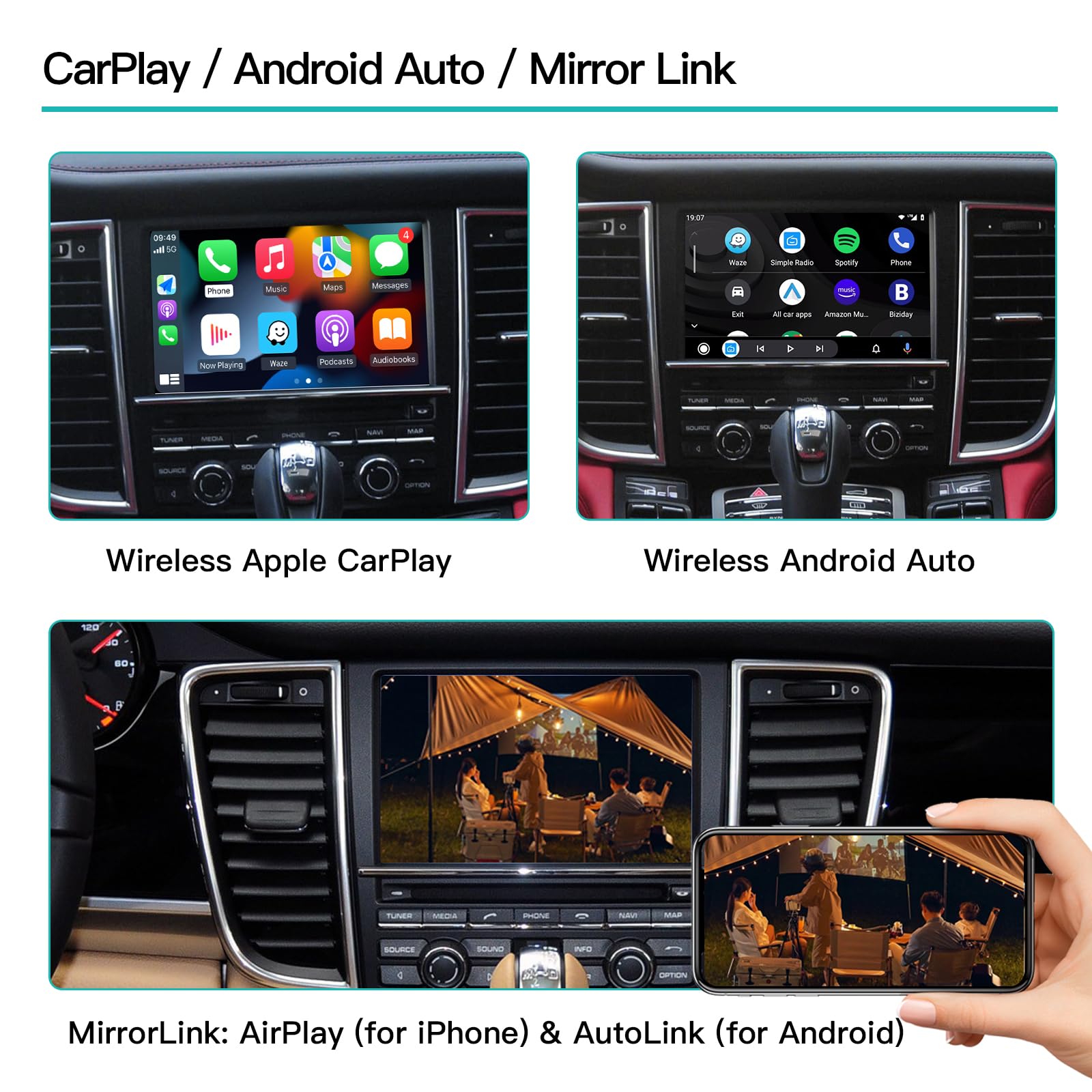 Wireless Carplay Module for Porsche PCM3 1 Cayenne Macan 911 Panamera Bosxter Android Auto Car Accessories — view 6