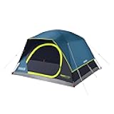 Coleman 4/6/8/10 Person Skydome Dark Room Tent with Rainfly, 5 Minute Setup, Blocks 90% of Sunlight, 20% More Headroom Than Traditional Tents