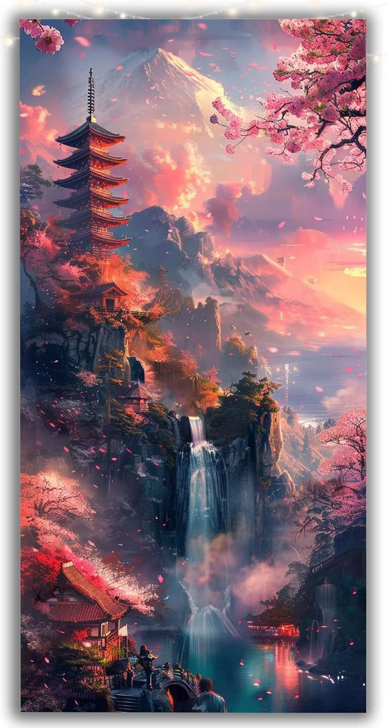 5D Diamond Painting Paesaggio Pittura Diamante Grandi Dimensioni Kit Completo Torre 60x120cm, Diamond Art DIY Strass Rotondi, Decorazione Casa Parete, Idea Regalo Primavera, Hobby Creativi Y1-1065
