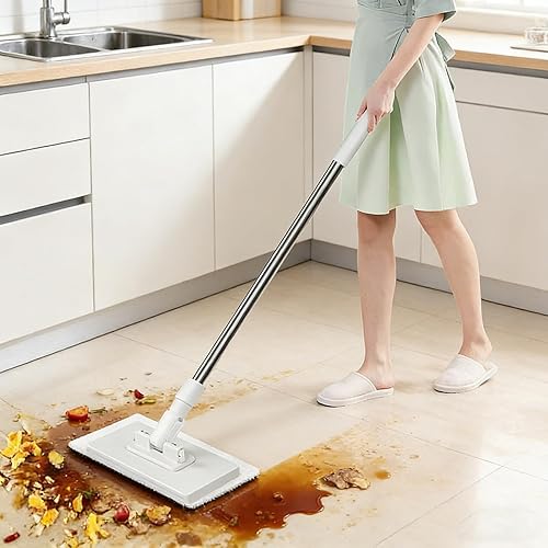 Miniatura 6 de Mini trapeador de agarre a presión, 2026 mejorado con agarre a presión cero táctil, mini mopa giratoria de 360 grados con mango automático manos