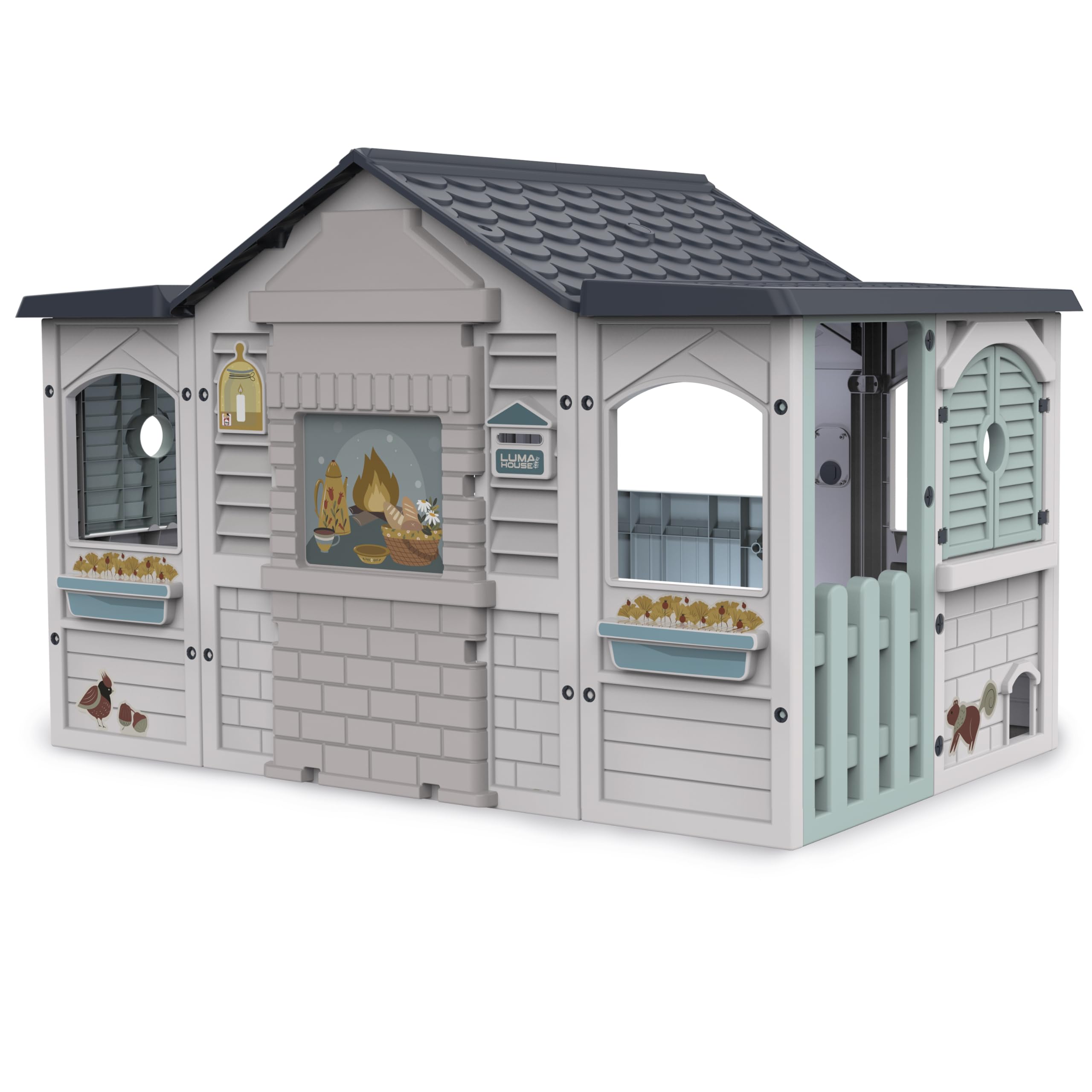 Luma House Grande Casetta per Bambini Interattiva con Luce e Suoni Finestre Apribili Gattaiola Inclusa 2 Anni