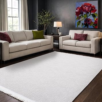 Aden Yonca Dokuma Halı | Makinede Yıkanabilir | Modern Halı | Krem | 100 x 140 cm | YNC03