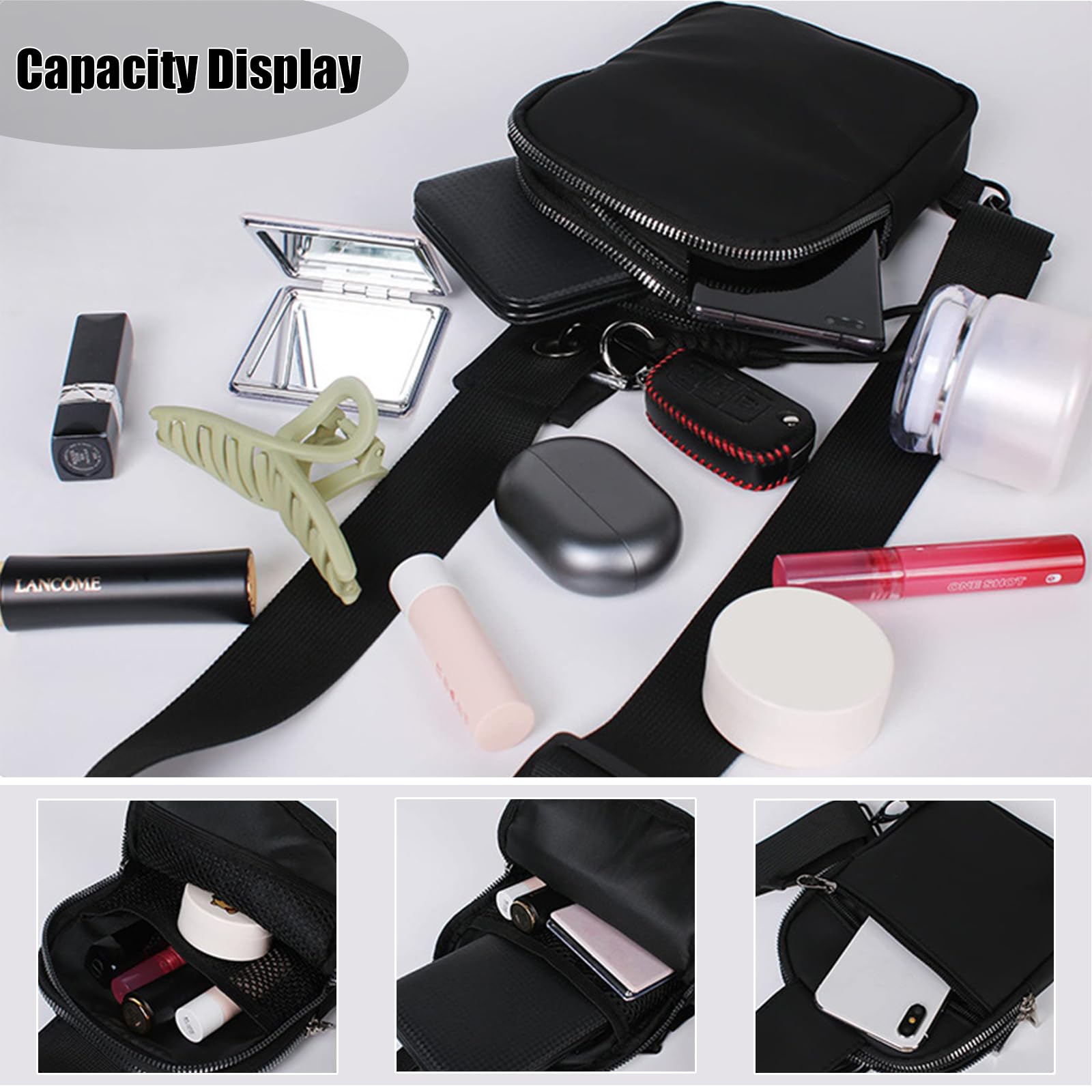 Bolso bandolera deportivo, bolso cruzado, mini bolsa para teléfono móvil, bolso pequeño de hombro, multifuncional, bolsillo en el pecho para deportes al aire libre, viajes, uso diario,