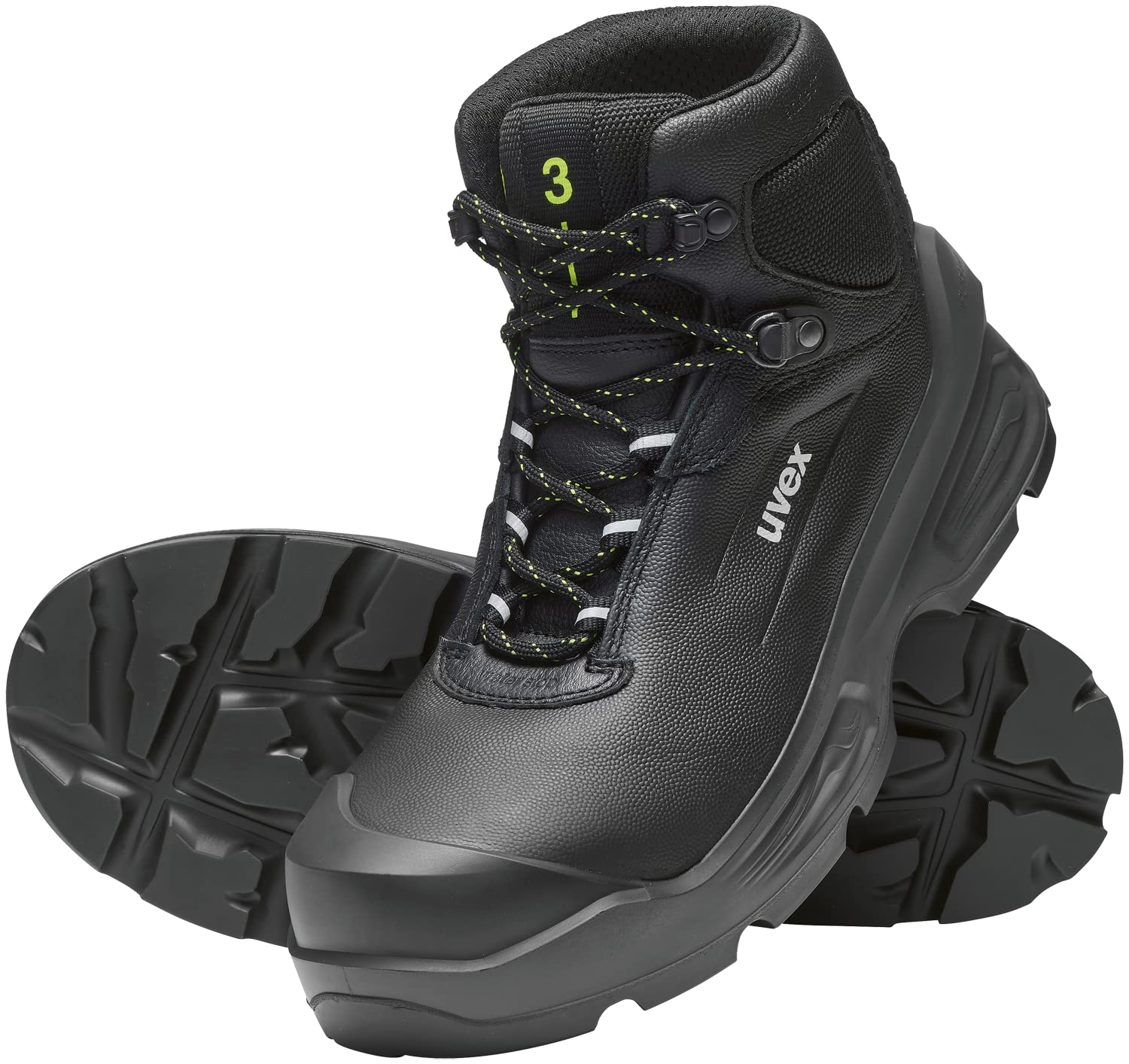 Uvex 3 Schnürstiefel S3 SRC ESD - Sicherheitsschuhe - Leder Arbeitsstiefel - wasserabweisende Sicherheitsstiefel - Weite 11