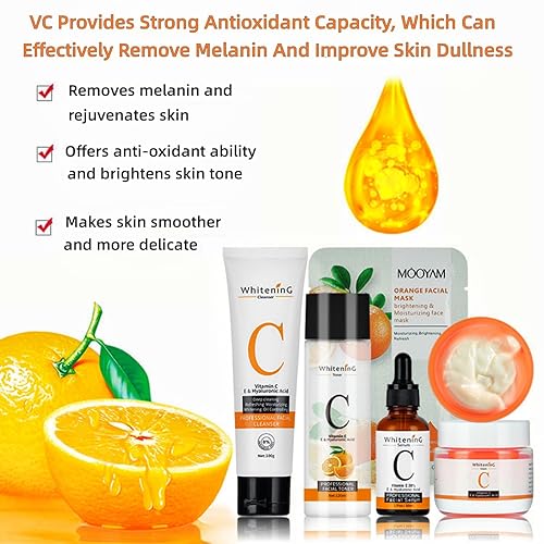 Miniatura 2 de Regalos para el cuidado de la piel para niñas adolescentes, juego de cuidado de la piel con vitamina C, incluye limpiador, suero facial, crema