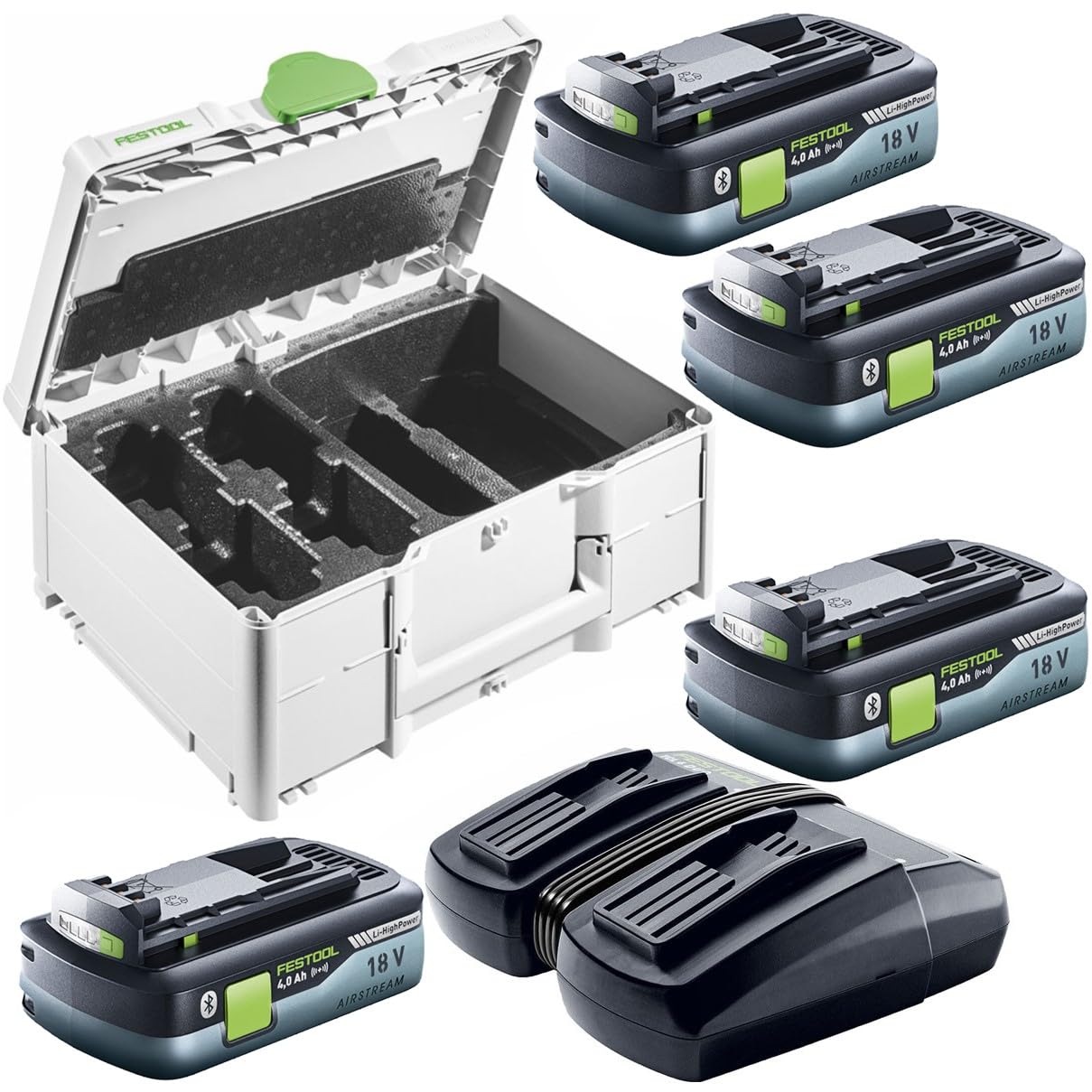 Festool 18V 4Ah Energy Set 2X 18V Batteries Bp 18 Li 4Ah + Twin Duo Tcl6 Charger from B&Q