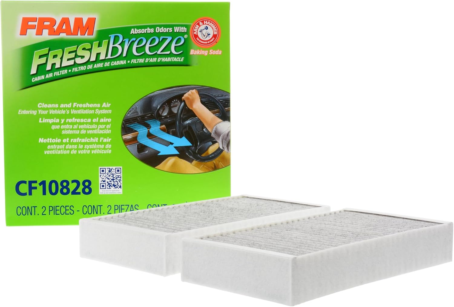 FRAM Fresh Breeze Cabin Air Filter with Arm & Hammer Baking Soda, CF10828 for Mercedes-Benz Vehicles