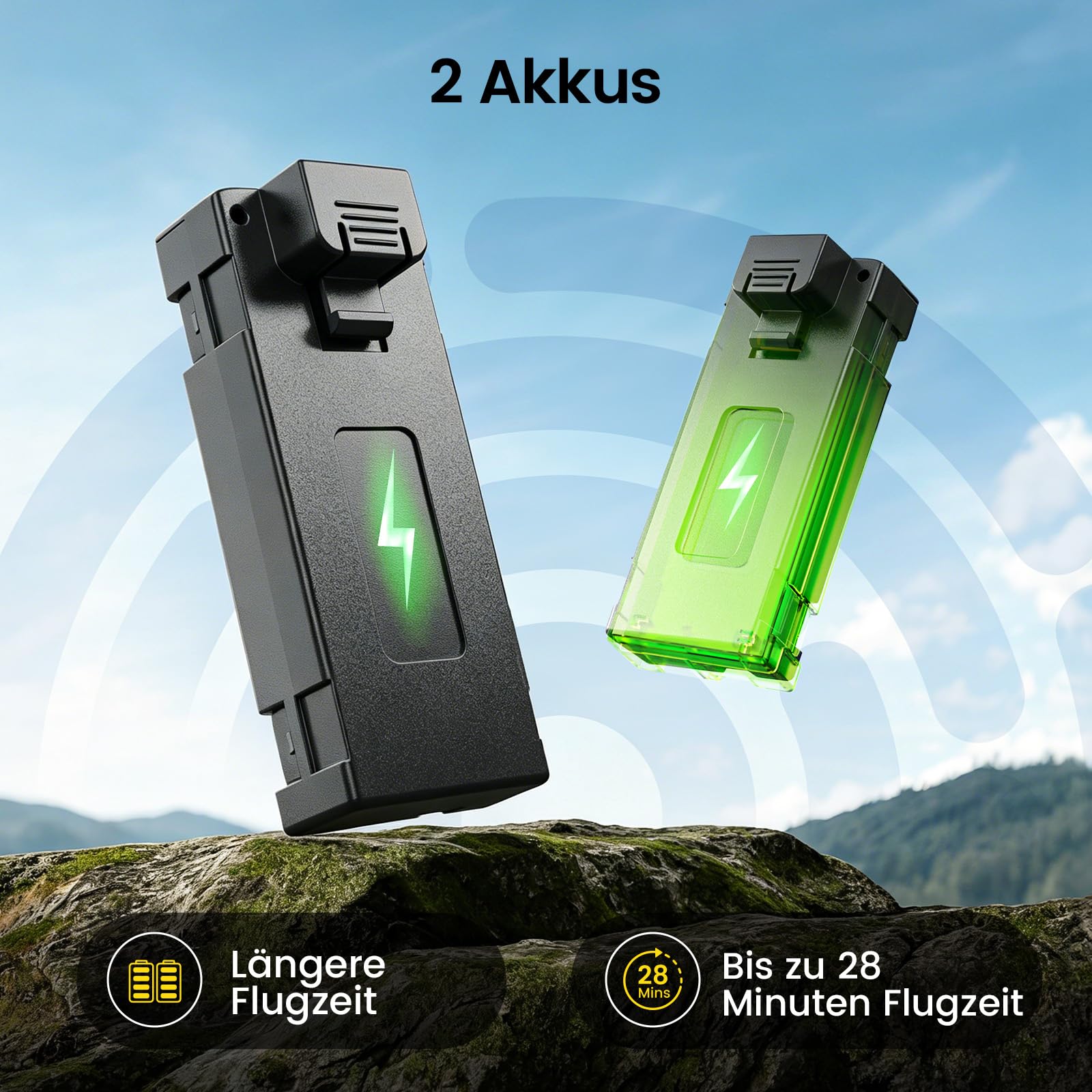 Holy Stone HS200P Drohne mit Kamera 1080P für Anfänger&Kinder | 2 Akkus, 360° Flip, Headless Mode, Höhenhaltung, 3 Geschwindigkeitsstufen, Not-Stopp-Funktion