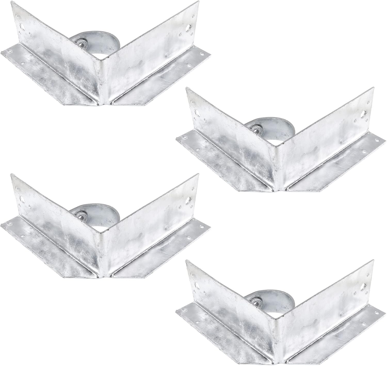 Chain Link Fence 1 5/8" x 6" Wood to Steel Post Corner Adapter | Adapter Brackets | Wood Fence Steel Post Bracket (Pack of 4)