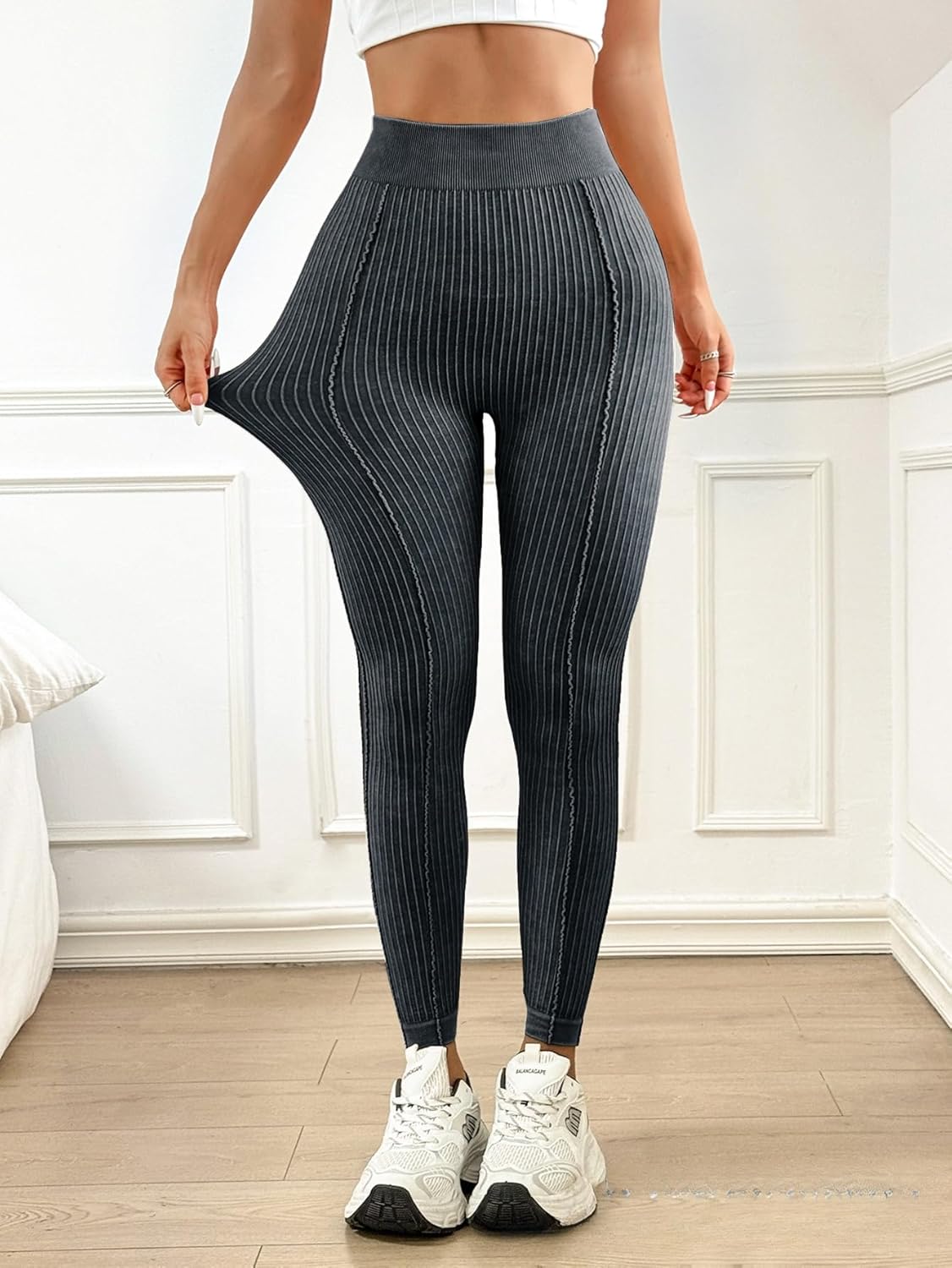 Women's High Waisted Yoga Leggings, Tummy Control Non See Through Workout Athletic Running Yoga Pants