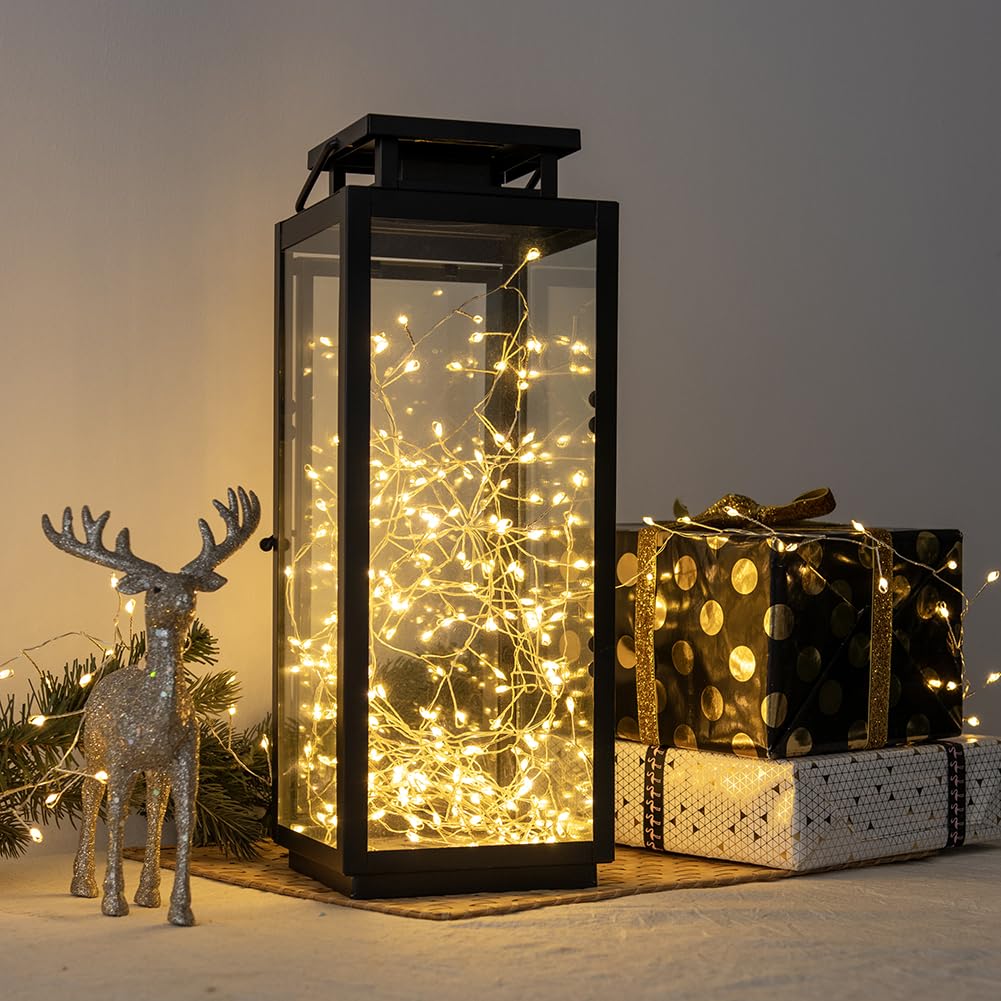 30m 1000 LED Luci a Grappolo Bianco Caldo, Filo d'Argento con Telecomando, Luci di Natale per Albero, Interni ed Esterni, Giardino, Camera da Letto, Patio