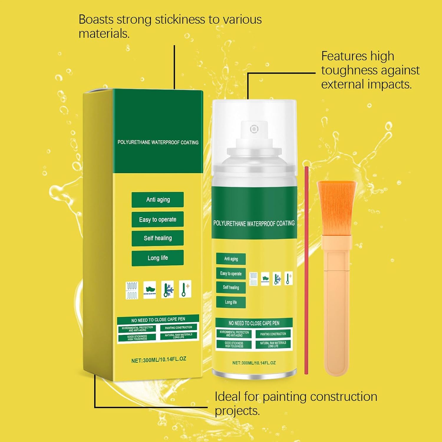 Sealant Spray: Waterproof Spray, Anti-Leak Crack Repair Agent, Transparent Invisible Protective Barrier for Ceramic, Wood, Metal, Concrete, Window, Wall, Tile, Shower, Bathroom, Patios