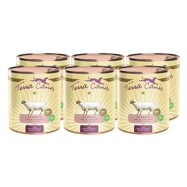 Terra Canis Cordero con calabacín, Comida clásica para Perros, 6x800g