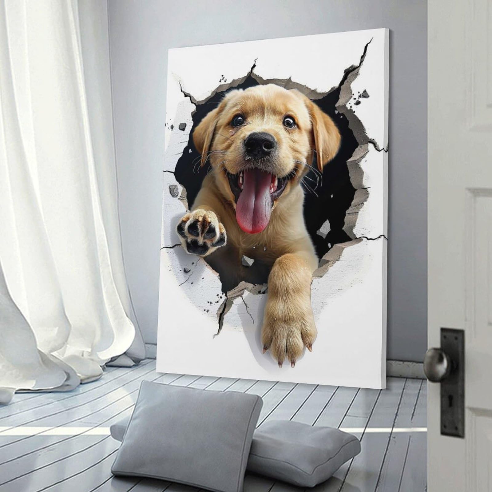 Junmoney Decorative Wall Artwork Labrador, 24x36inch(60x90cm), for Lounge, Bedroom Or Personal Spaces, Gift Idea for Housewarming And Birthdays