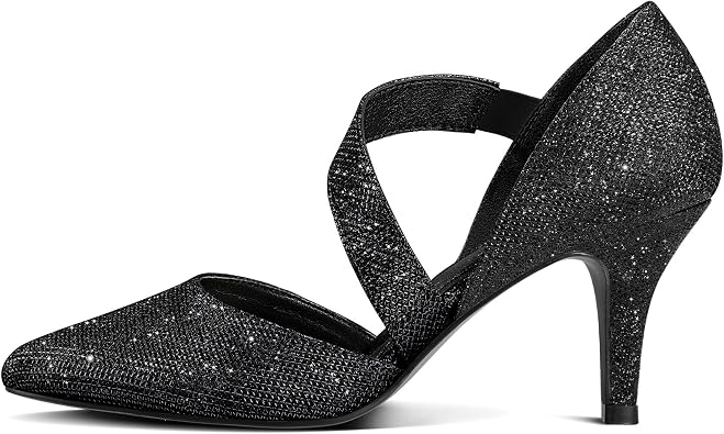 mysoft Women's Pointed Toe Low Stiletto Heel Dress Pumps Shoes - Available in Wide Sizes