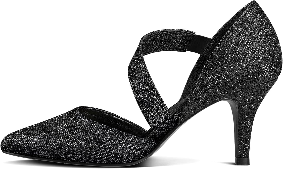 mysoft Women's Pointed Toe Low Stiletto Heel Dress Pumps Shoes - Available in Wide Sizes