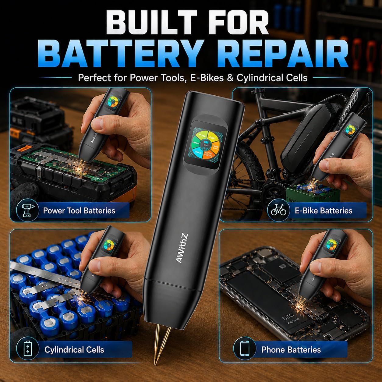 Soudeuse par points pour batteries H5, améliorée 0,1-0,3mm avec double sortie d'impulsion, 5000mAh 0,2mm en nickel pur pour la fabrication de packs de batteries DIY
