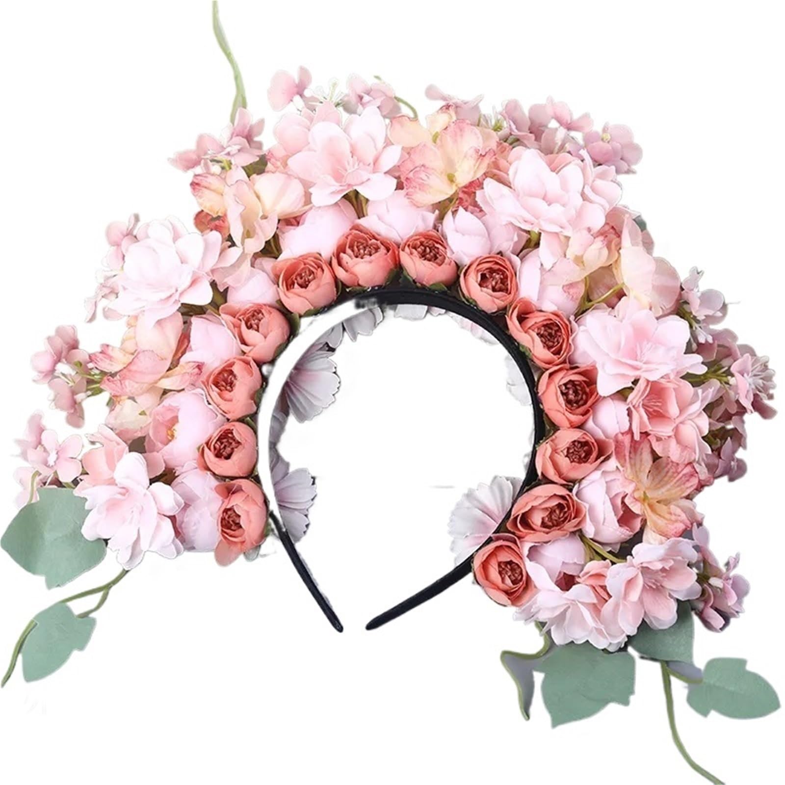 Tocado de Guirnalda Diadema de Flores fijadas en la Cabeza para Accesorios de Pelo de Las niñas de Las Mujere(Color7)