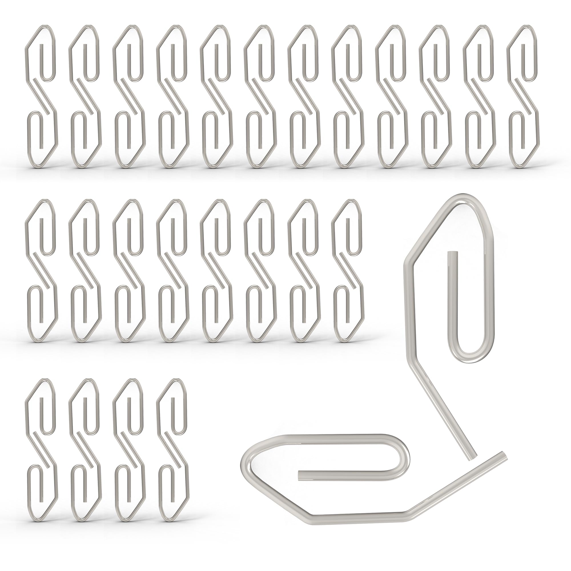 ALLisWE Lot De 100 Crochets Rideau Plastique Blanc - 28x12mm - Universels Pour Rails Et Tringles - Accessoire Rideau