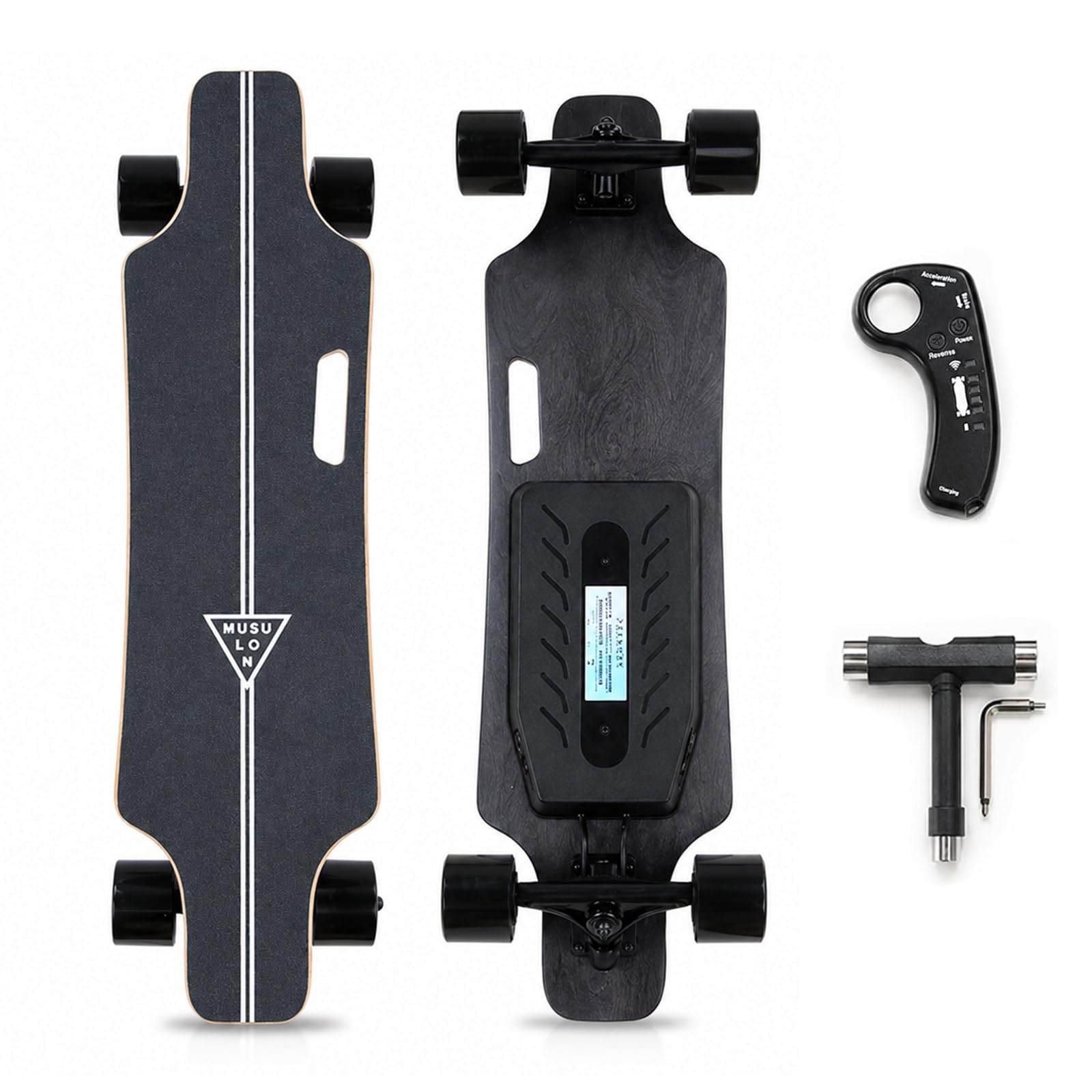 Longboard Électrique, Skateboard Cruiser Électrique Télécommandé 30km | Options d'Autonomie 15/22/30 km, Vitesse Maximale 50 km/h et Capacité 150 kg pour Adultes Actifs et Adolescents